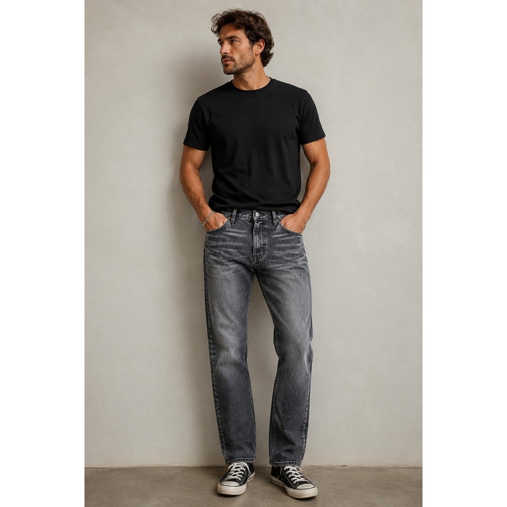 Levi's 501 Original‎ Fit Jeans Mens W33 L32 Gray Black Straight Leg